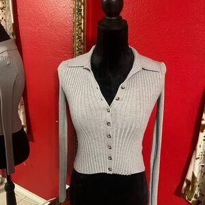 BDG Light Gray Ribbed shirt